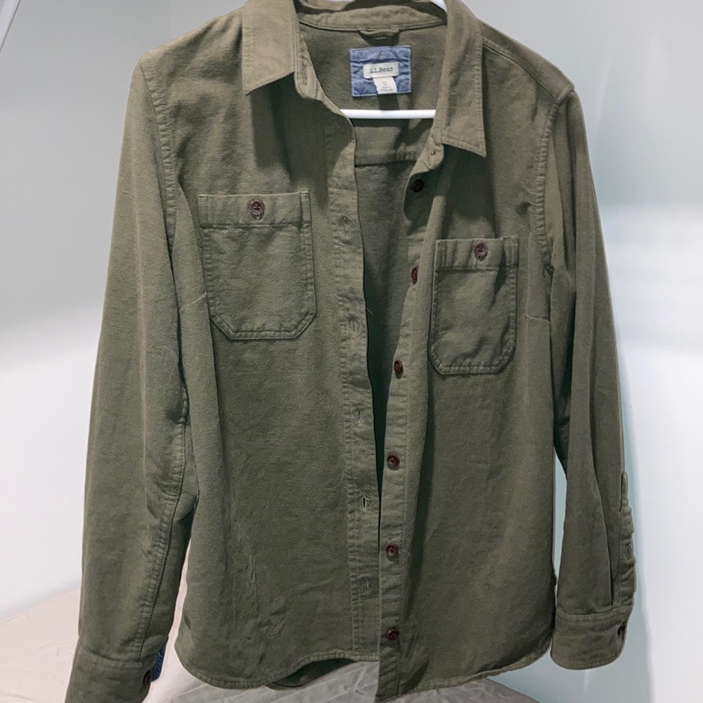 Green button up